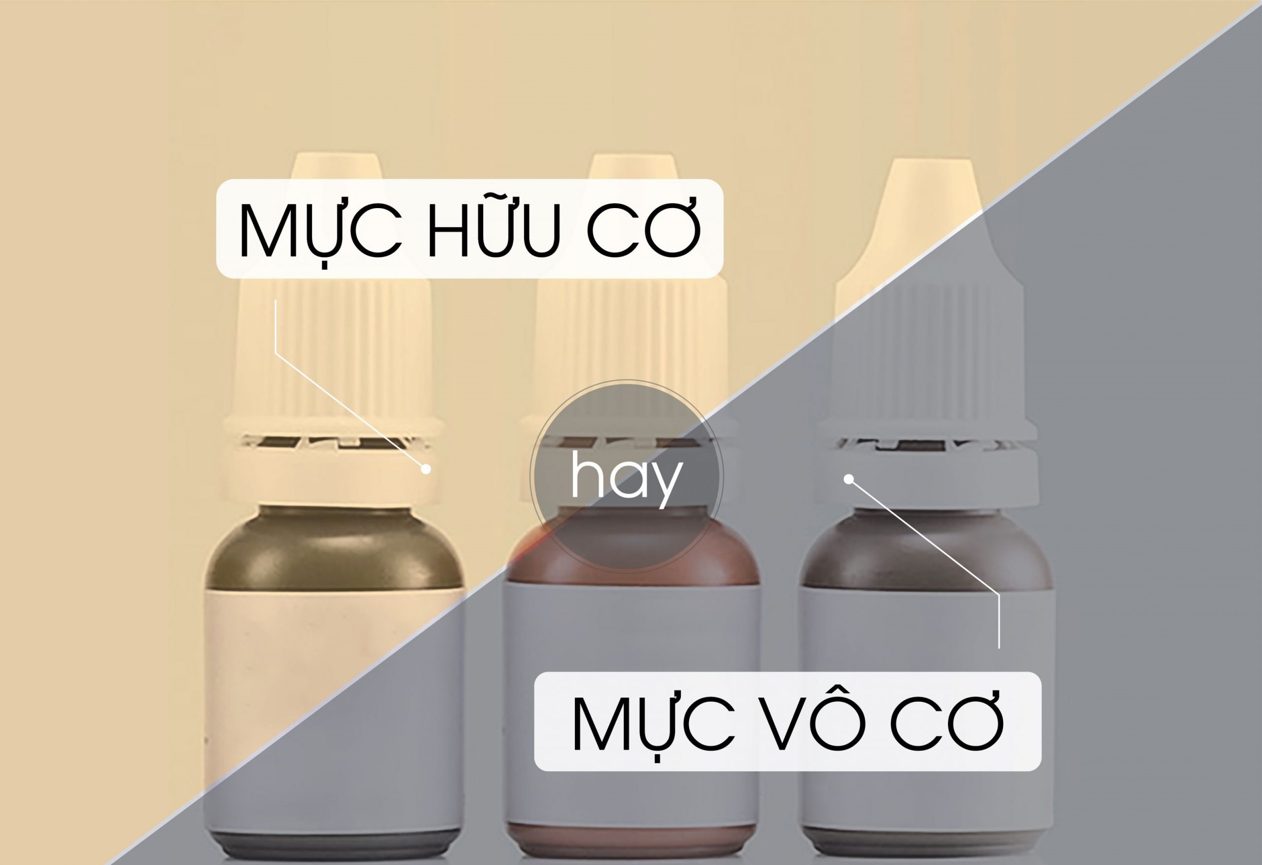 So sánh mực xăm hữu cơ và mực xăm vô cơ trong phun xăm thẩm mỹ với sự khác biệt về sắc tố và màu sắc