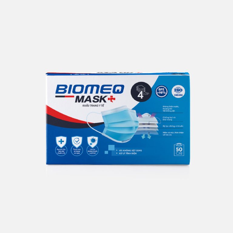 Khẩu trang y tế 4 lớp kháng khuẩn Biomeq Mask+ - Thanh Trúc Med